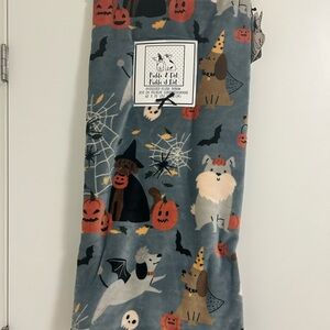 Pickle & Dot Halloween Throw Blanket 60x70 Plush Dogs Pumpkins Bats